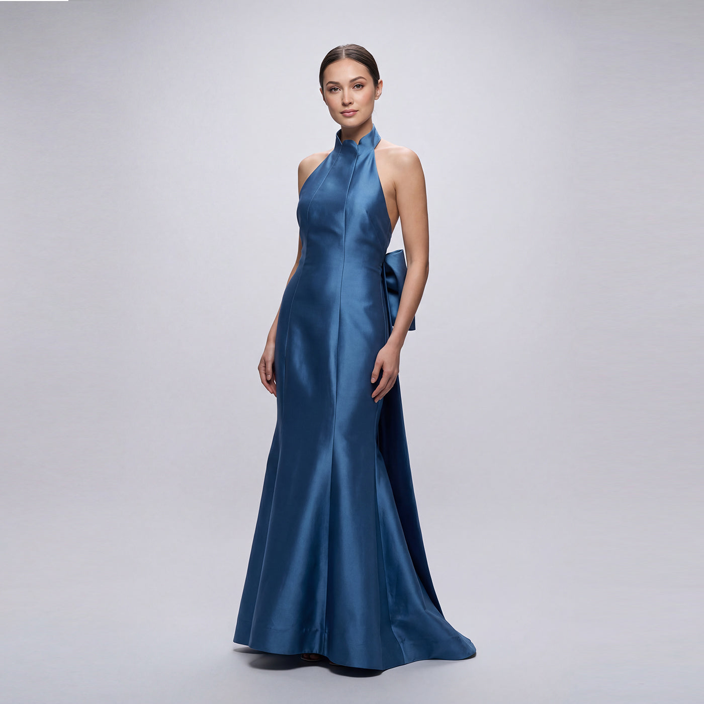 Scalloped Neck Back Bow Gown Cenia New York Scalloped Neck Back Bow Gown Cenia New York