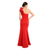 Asymmetric Shoulder Side Ruffled Gown - Cenia New York