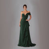 The Emerald Draped Off-The-Shoulder Gown
