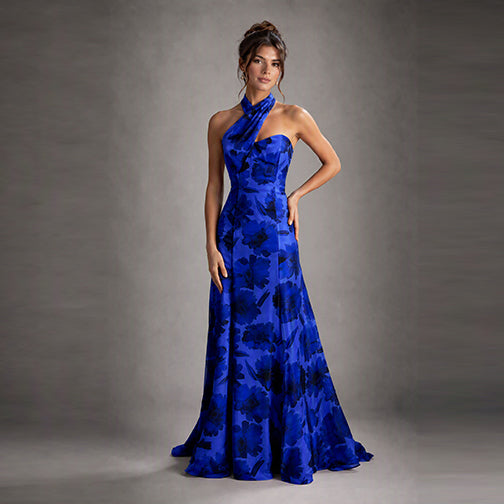 Cenia Signature Floral Halter Gown - Cenia New York