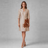 Hand-Appliqué Stretch Mikado Sheath Dress