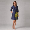 Hand-Appliqué Stretch Mikado Sheath Dress