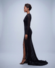 Midnight Leopard Asymmetric Gown - Cenia New York
