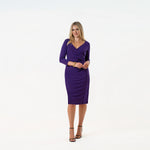 Surplice Side Pleated Dress