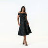 Off The Shoulder Rossette Fit & Flare Dress