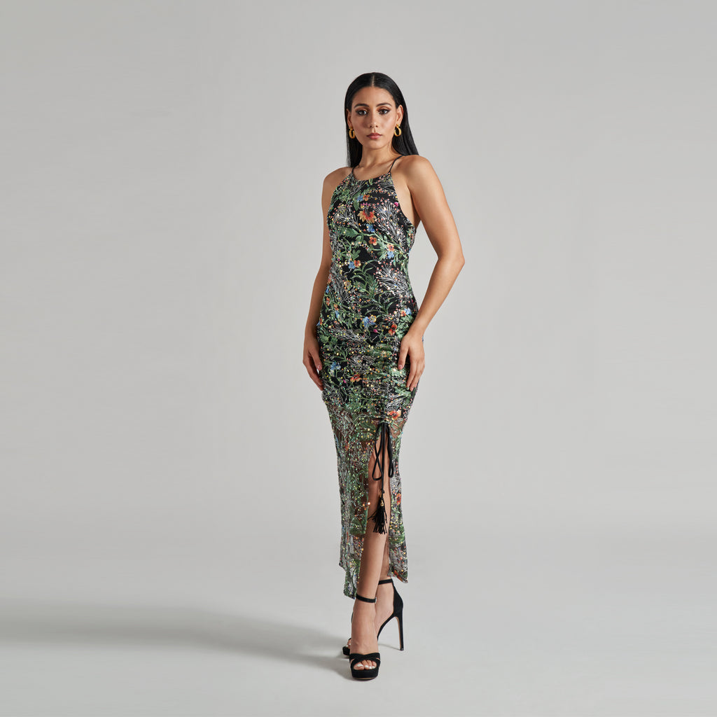 Halter Ruched Side Midi Cenia New York Halter Ruched Side Midi Cenia New York