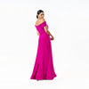 Off The Shoulder Pleated Neckline A-line Gown