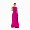 Off The Shoulder Pleated Neckline A-line Gown