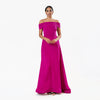 Off The Shoulder Pleated Neckline A-line Gown
