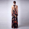 Cn7428 Flared Skirt Halter Maxi - Cenia New York