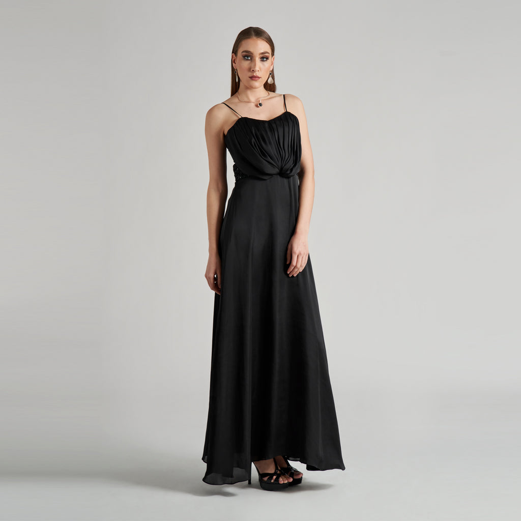 pleated bodice maxi dress Katy Pleated Bodice Maxi Dress in Lemon