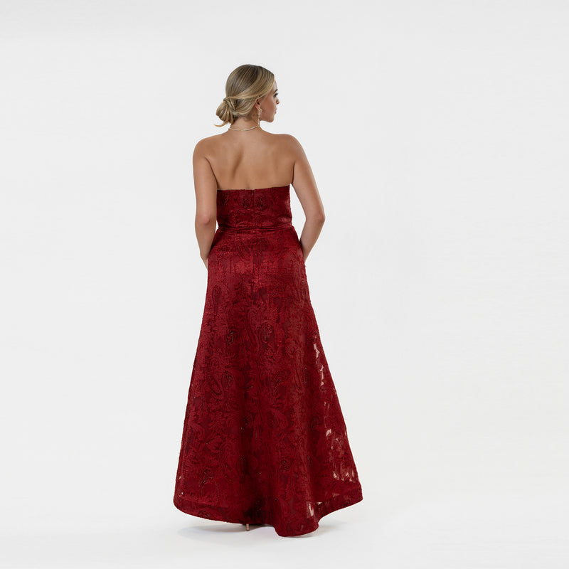 Pointed Strapples A-line Gown