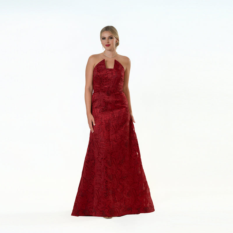 Pointed Strapples A-line Gown