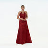 Pointed Strapples A-line Gown