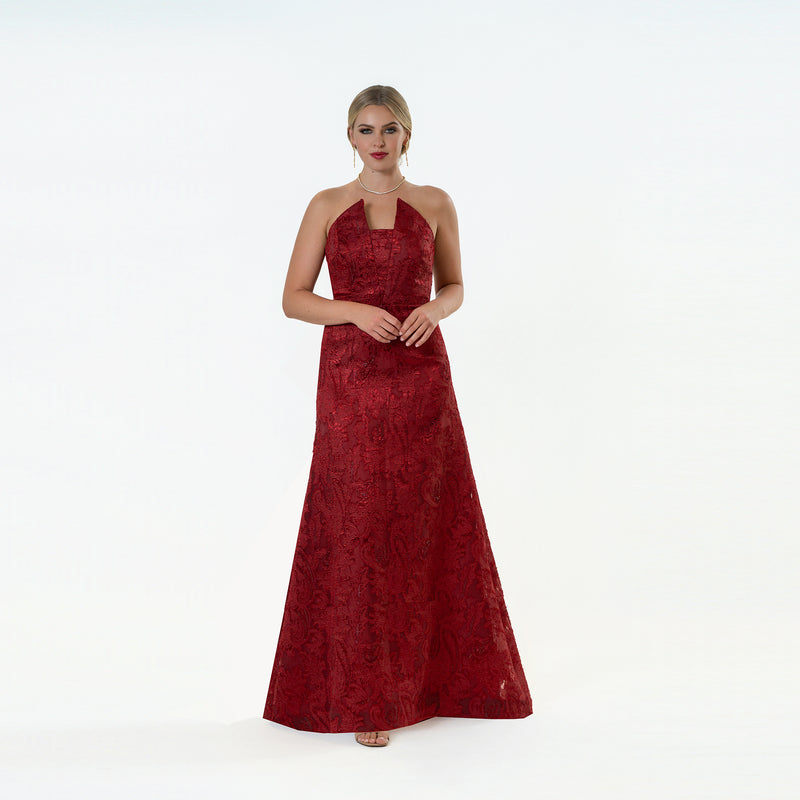 Pointed Strapples A-line Gown