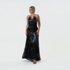 Burnout Pointed Strapples A-line Gown