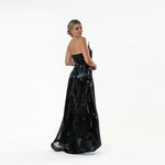 Burnout Pointed Strapples A-line Gown