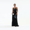 Burnout Pointed Strapples A-line Gown