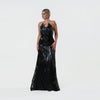 Burnout Pointed Strapples A-line Gown