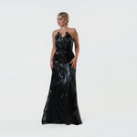 Burnout Pointed Strapples A-line Gown