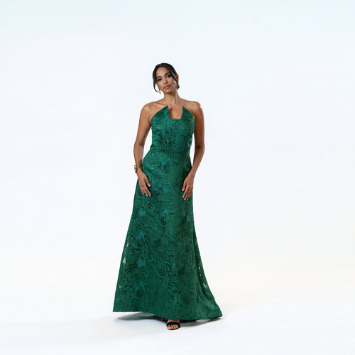 Pointed Strapples A-line Gown
