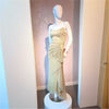 Strapples Draped Ruffle Gown