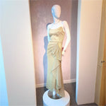 Strapples Draped Ruffle Gown