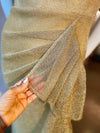 Strapples Draped Ruffle Gown