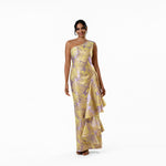 One-Shoulder Asymmetric Flounce Gown