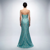 Made in NYC Lurexed Brocade Trumpet Gown - Cenia New York