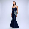 Sweatheart Neckline Flower Applique Mermaid Gown - Cenia New York