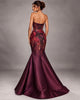 Sweetheart Neckline Trumpet Gown with Hand-Placed Lurexed Brocade Appliqué - Cenia New York