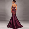 Sweetheart Neckline Trumpet Gown with Hand-Placed Lurexed Brocade Appliqué - Cenia New York