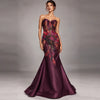 Sweetheart Neckline Trumpet Gown with Hand-Placed Lurexed Brocade Appliqué - Cenia New York