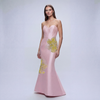Sweatheart Neckline Flower Applique Mermaid Gown - Cenia New York