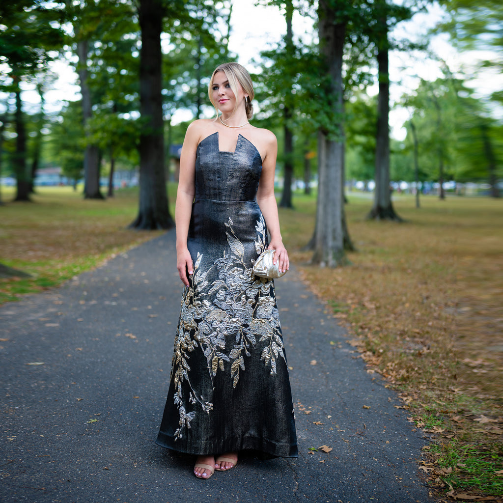 Pointed Strapples A-line Gown