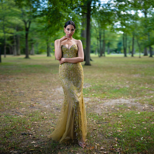 Sweatheart Neckline Godetted Gown