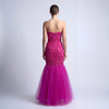 Radiant Fuchsia Beaded Tulle Mermaid Gown - Cenia New York