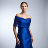 The Vivienne Off-Shoulder Gown with Silk Organza Drape - Cenia New York