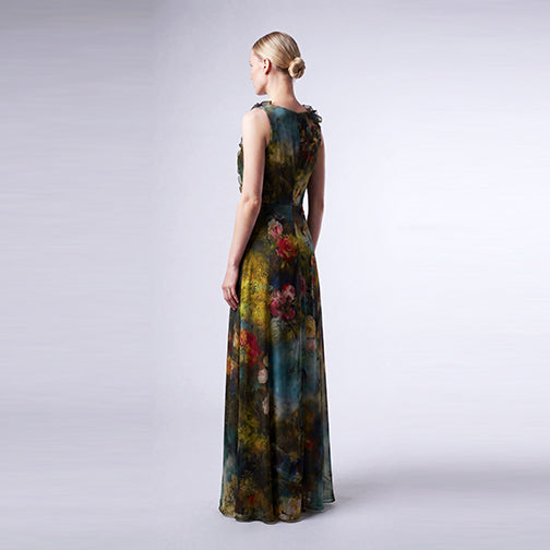 long floral silk dress Ana Silk Floral Dress