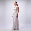 Maxi Dress with Handmade 3D Floral Appliqué - Cenia New York