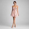 The Rosalie Blush Floral Appliqué Mini Dress