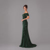 The Emerald Draped Off-The-Shoulder Gown