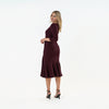 Boat Neck Flounced Pintucked Midi