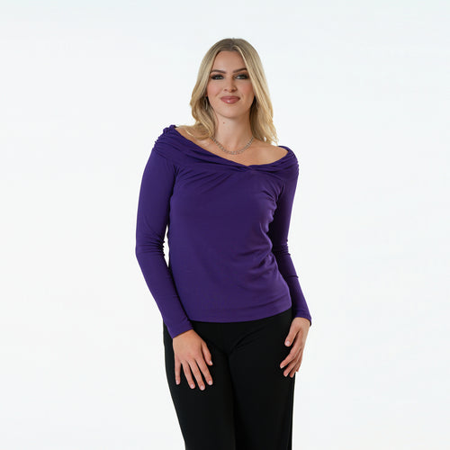 Off The Shoulder Draped Neckline Top