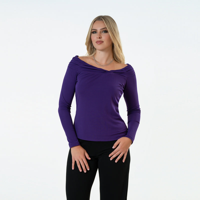 Off The Shoulder Draped Neckline Top