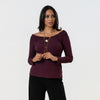 Off The Shoulder Draped Neckline Top