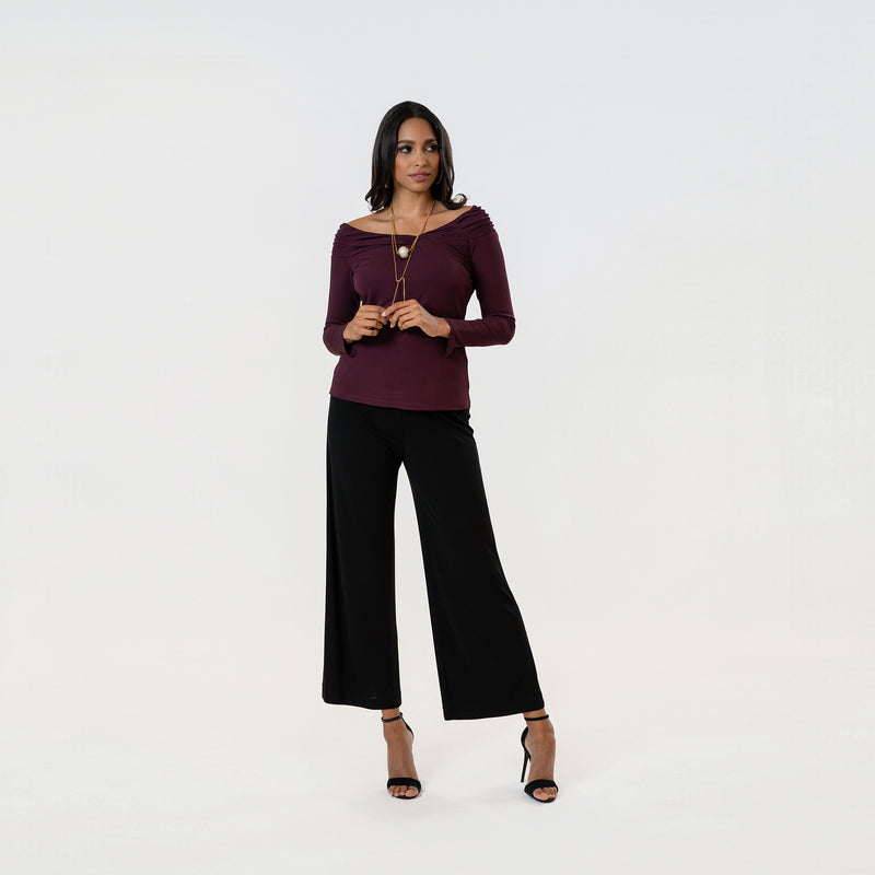 Off The Shoulder Draped Neckline Top