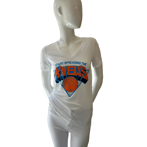 The "Start Spreading the Knews" White V-Neck Tee