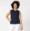 Sleeveless Mix-Media Blouse - Cenia New York
